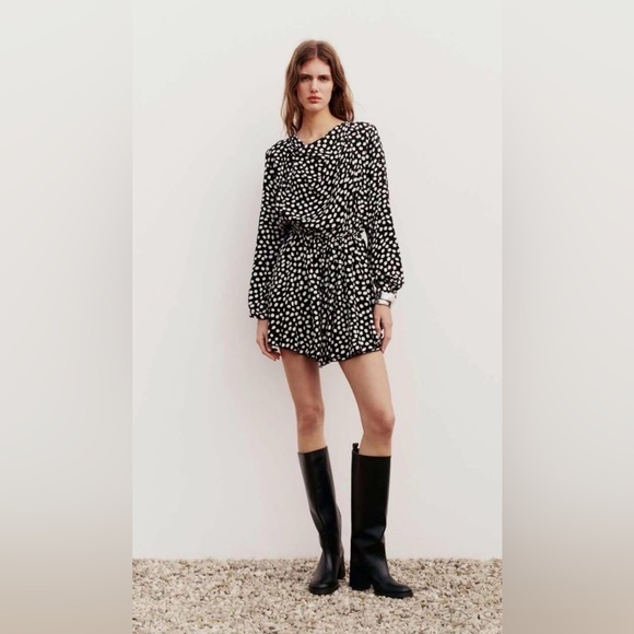Zara Dresses & Skirts - Zara Black & White Polka Dot Mini Dress
